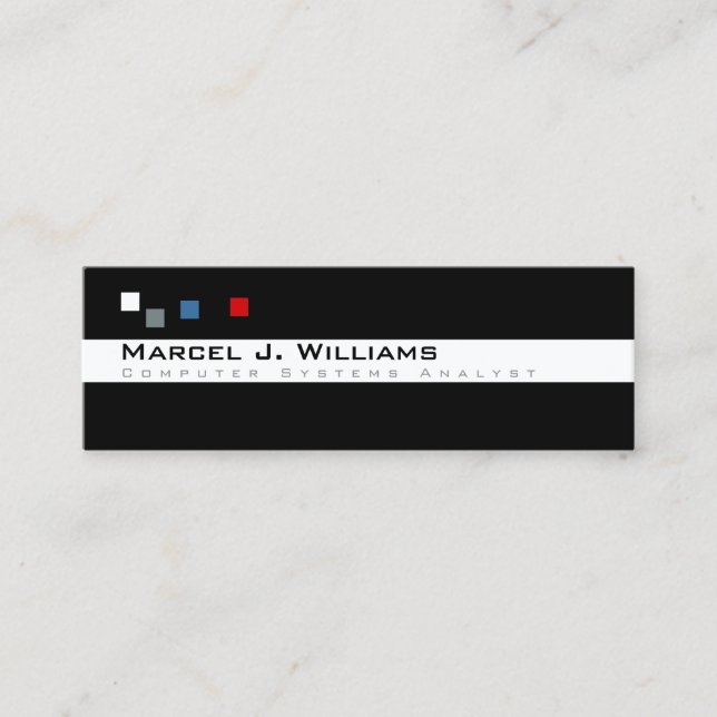 Carte De Visite Mini cool couleur pixels professionnel moderne (Devant)