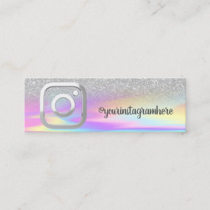 Carte De Visite Mini Cool Holographic Bokeh Instagram Social Media