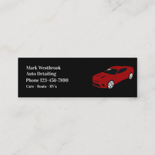 Carte De Visite Mini Cool Simple Minimal Car Auto Detail Service Si