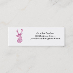 CARTE DE VISITE MINI COPIE TRIBALE DE CERFS COMMUNS DE HIPPIE - ROSE