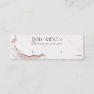 CARTE DE VISITE MINI COPPER BLUSH ROSE MARBRE STUD EARRING AFFICHER LOG