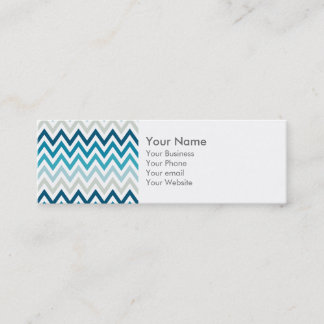 Carte De Visite Mini Couleur bleu blanc Chevron motifs géométriques
