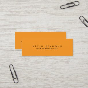 Carte De Visite Mini Couleur orange simple minimaliste