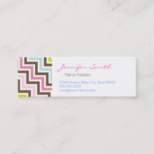 Carte De Visite Mini Couleurs Diagonal Zigzag Chevron Motif
