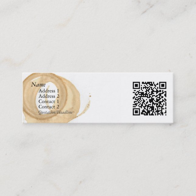 Carte De Visite Mini Coupe de café avec code QR (Devant)