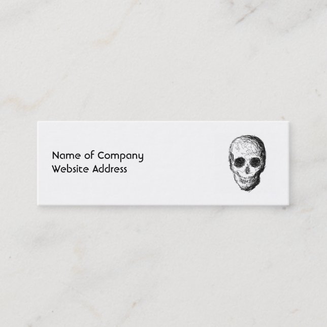 Carte De Visite Mini Crâne noir (Devant)