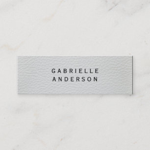 Carte De Visite Mini Cuir blanc élégant professionnel