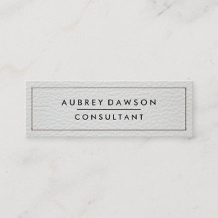 Carte De Visite Mini Cuir blanc pointu