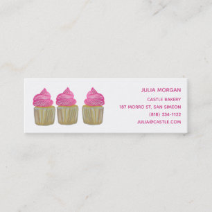 Carte De Visite Mini CUISINE Cupcake Bakery Pâtisserie Chef Cake Rose