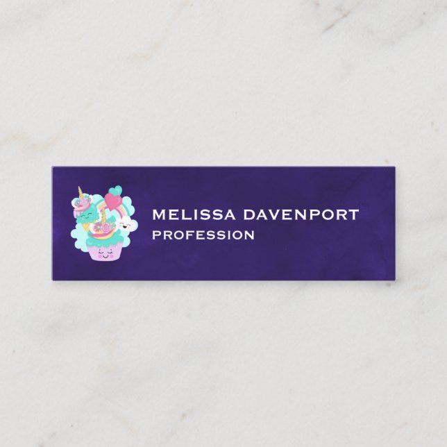 Carte De Visite Mini Cupcake mignonne et crème glacée joyeuse (Devant)