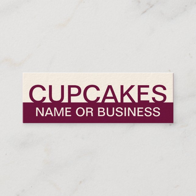 Carte De Visite Mini CUPCAKES en gras (personnalisable en couleur) (Devant)
