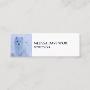 Carte De Visite Mini Cute Arctic Fox sur Snowy Winter Arrière - plan