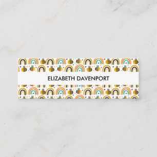 Carte De Visite Mini Cute Bumble Bee et Rainbows Motif