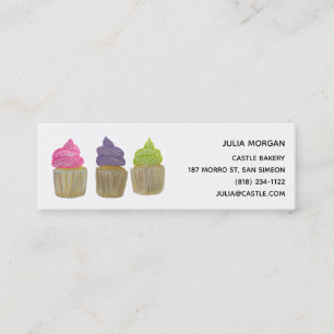 Carte De Visite Mini CUTE Cupcakes Boulangerie Pâtisserie Chef Gâteau