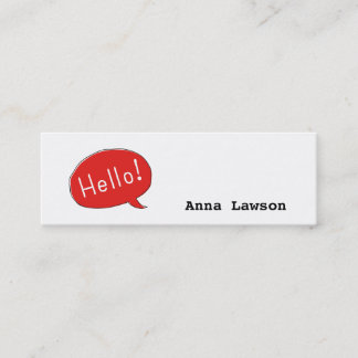 Carte De Visite Mini Cute et simple Hello ! Business