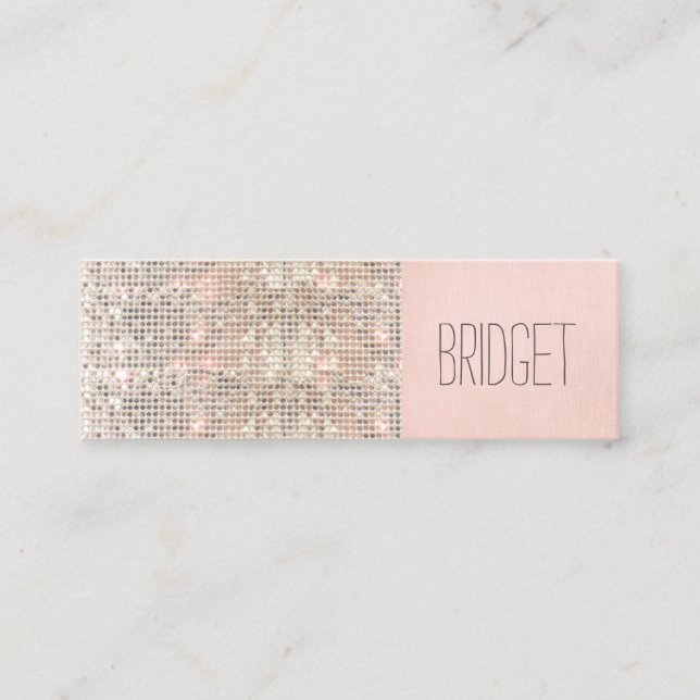 Carte De Visite Mini Cute Faux Sequins Beauté Maquillage Mode Artiste (Devant)