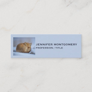 Carte De Visite Mini Cute Little Fox Curling Up Winter Photo