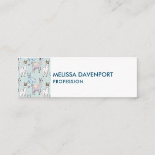 Carte De Visite Mini Cute Llama Motif Pois