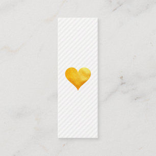 Carte De Visite Mini Cutesy Gold Heart Stripe Motif
