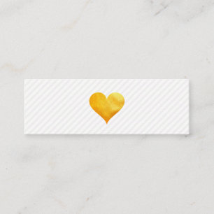 Carte De Visite Mini Cutesy Gold Heart Stripe Motif