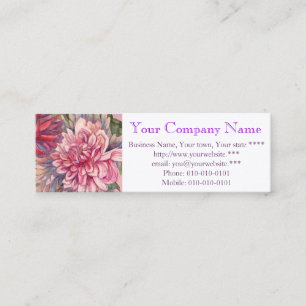 Carte De Visite Mini dahlias fleurs aquarelle