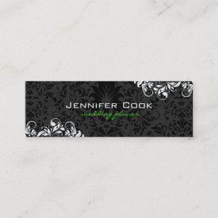 Carte De Visite Mini Damas florales noires et blanches 4 Wedding planne