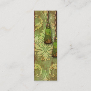 Carte De Visite Mini Damassé de diamant, MAROC en rouge et Chartreuse