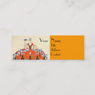 CARTE DE VISITE MINI DAME ORANGE STYLISTE CONCEPTEUR DE COSTUMES ARTIST