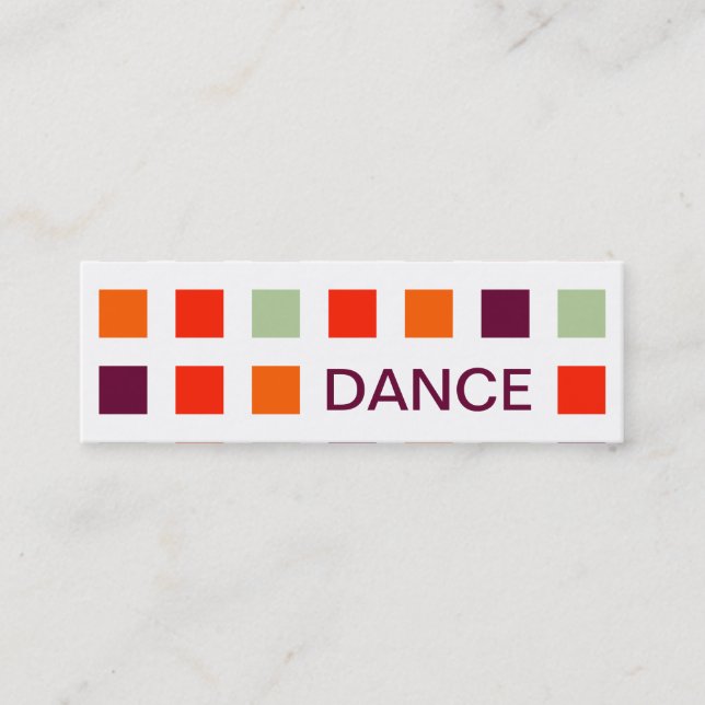 Carte De Visite Mini DANSE (carrés modernes) (Devant)