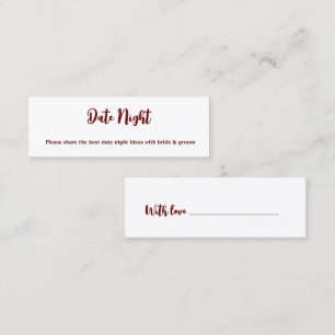 Carte De Visite Mini date nuit idées signe mariage