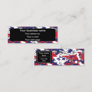 Carte De Visite Mini Déguisement, Bleu Blanc Rouge Gris, Militaire, Arm