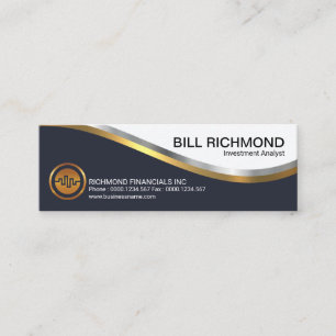Carte De Visite Mini Des vagues d'investissement brillantes en argent d