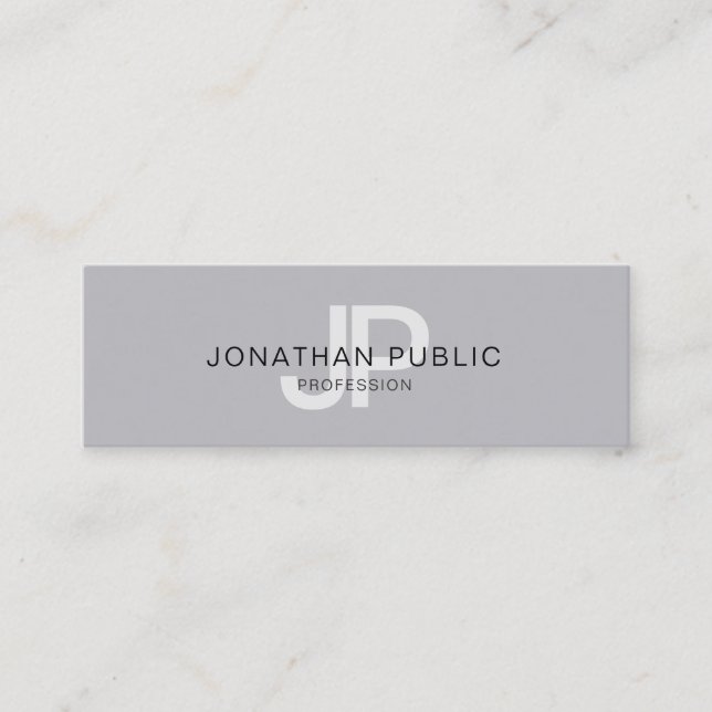 Carte De Visite Mini Design chic minimaliste tendance Monogramme modern (Devant)