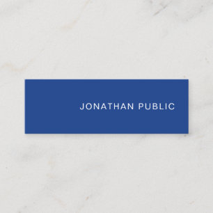 Carte De Visite Mini Design élégant Blue Sleek Design tendance Plain Lu