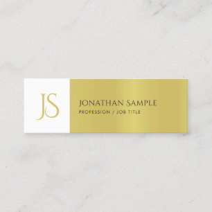 Carte De Visite Mini Design élégant tendance élégant chic or Monogramme