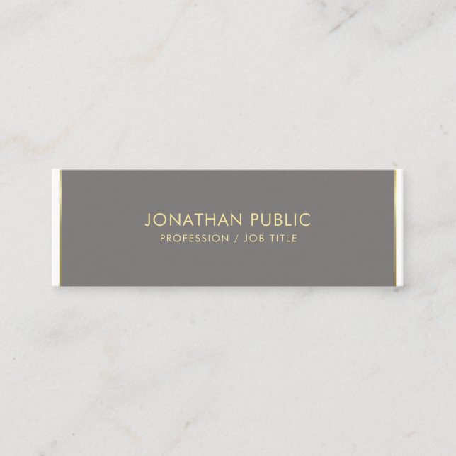 Carte De Visite Mini Design minimaliste élégant et tendance Luxe Brown (Devant)