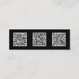 Carte De Visite Mini Design minimaliste Trois code QR élégant