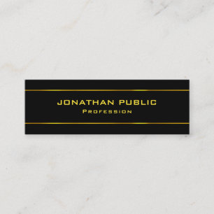 Carte De Visite Mini Design moderne créatif Modèle Elégant Black Gold