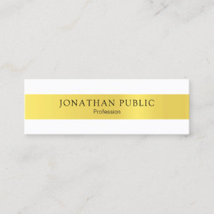 Carte De Visite Mini Design moderne élégant Or Design tendance Plaine