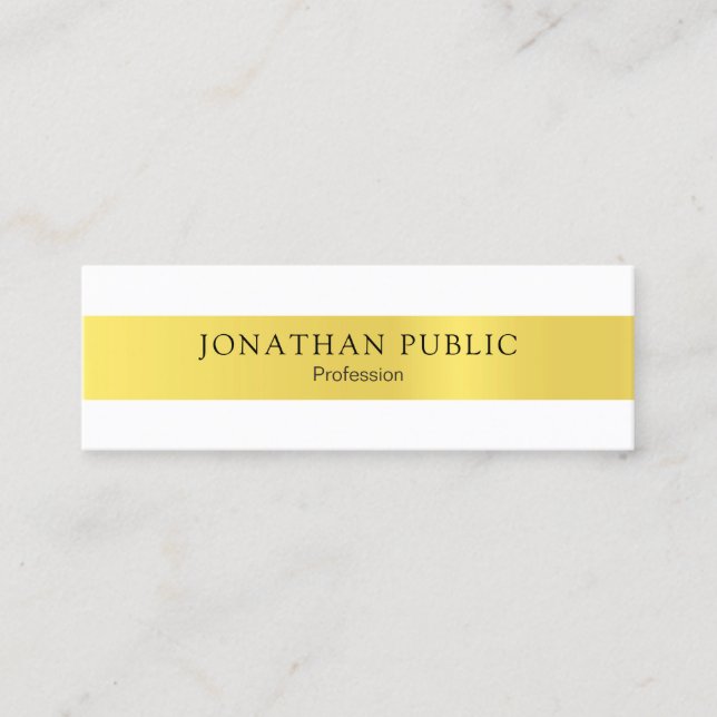 Carte De Visite Mini Design moderne élégant Or Design tendance Plaine (Devant)