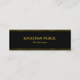 Carte De Visite Mini Design moderne populaire Black Gold Modèle Élégant