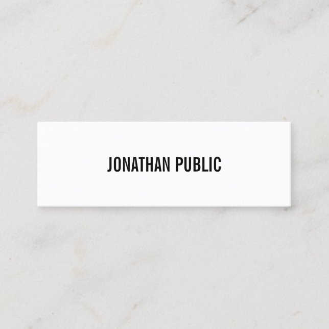 Carte De Visite Mini Design moderne Professionnel Élégant Simple Plain (Devant)