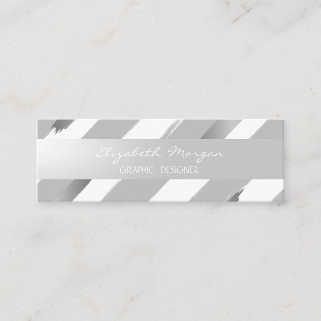 Carte De Visite Mini Design professionnel moderne, Gris, Gris, Gris (Devant)