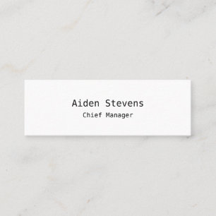 Carte De Visite Mini Design Simple Simple Blanc Minimaliste Moderne