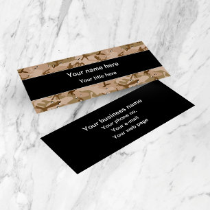 Carte De Visite Mini Dessert camouflage avec galets, Militaire, Armée