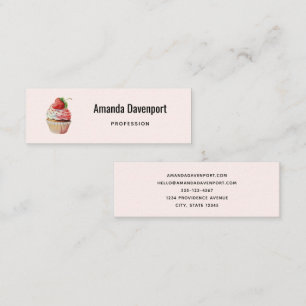 Carte De Visite Mini Dessert sucré à la fraise Cupcake