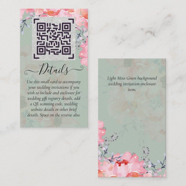 Carte De Visite MINI Détails Mariage BUDGET MODERNE (Devant / Derrière)