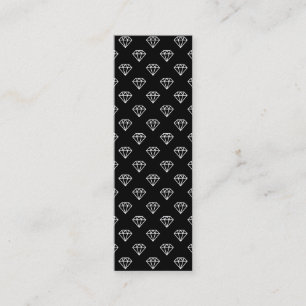 Carte De Visite Mini Diamant - Blanc sur Noir