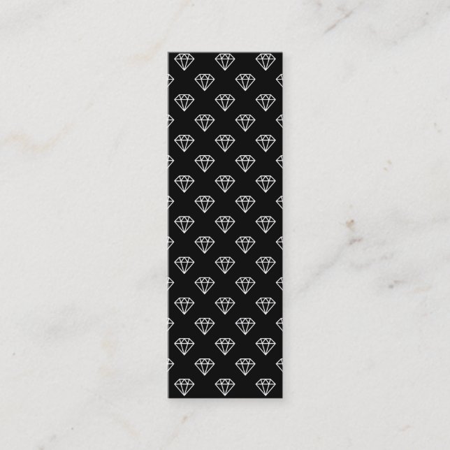 Carte De Visite Mini Diamant - Blanc sur Noir (Devant)