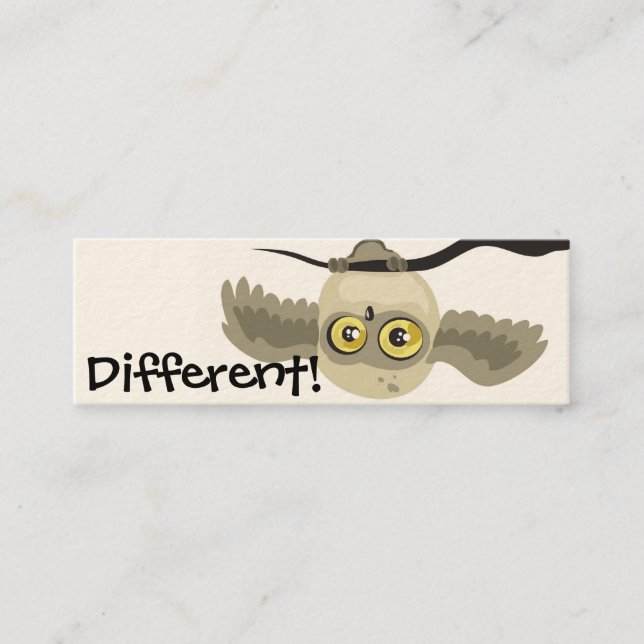 Carte De Visite Mini Différent ! signet de hibou à l'envers (Devant)